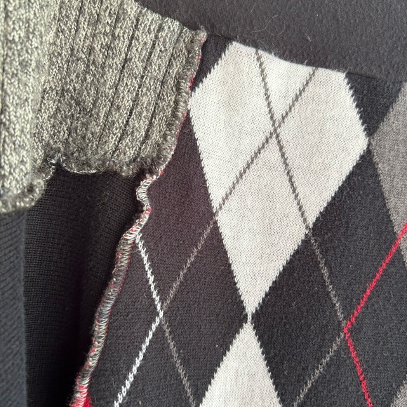 Do-Over Designs skirt. Argyle with patches in multiple fabrics Sz M - Picture 2 of 7